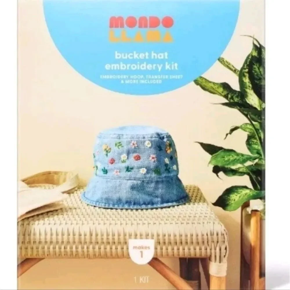 🆕️🤠The Bucket Hat Floral Embroidery Craft Kit by Mondo Llama